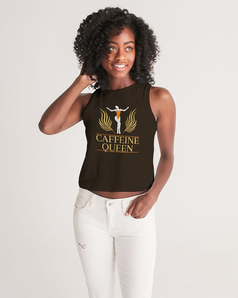 Caffeine Queen Black Women's Cropped Tank