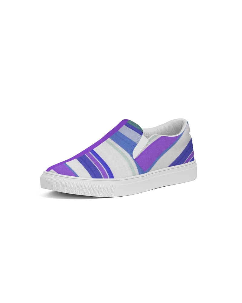 Split Personality Stripe Purple Women's Slip-On Canvas Shoe