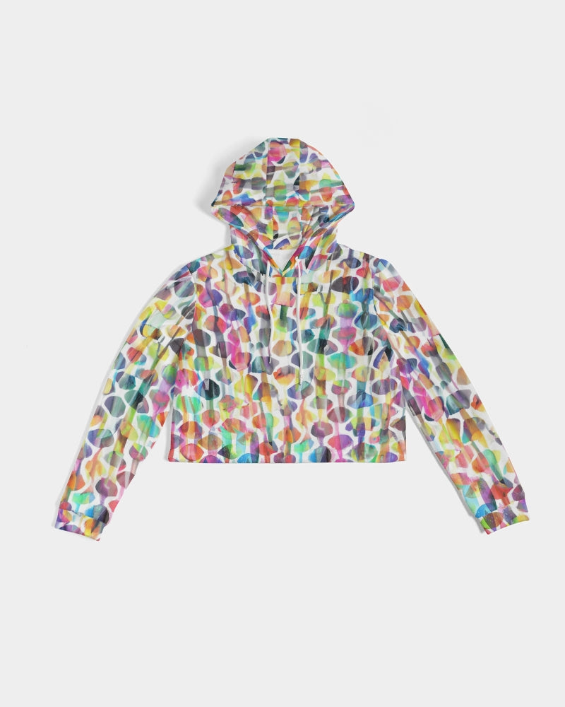 Vieste Women's All-Over Print Cropped Hoodie