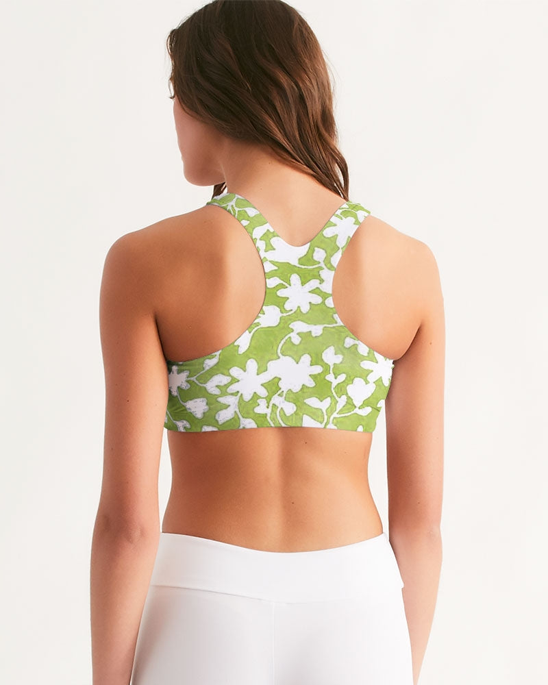 Camo Flower Grass Women's Seamless Sports Bra