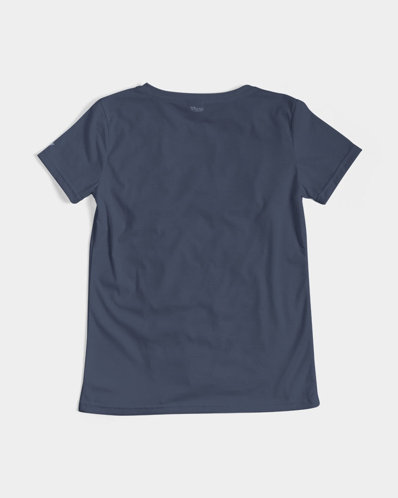 Solid State Of Mind V Navy Women's V-Neck Tee | Always Get Lucky