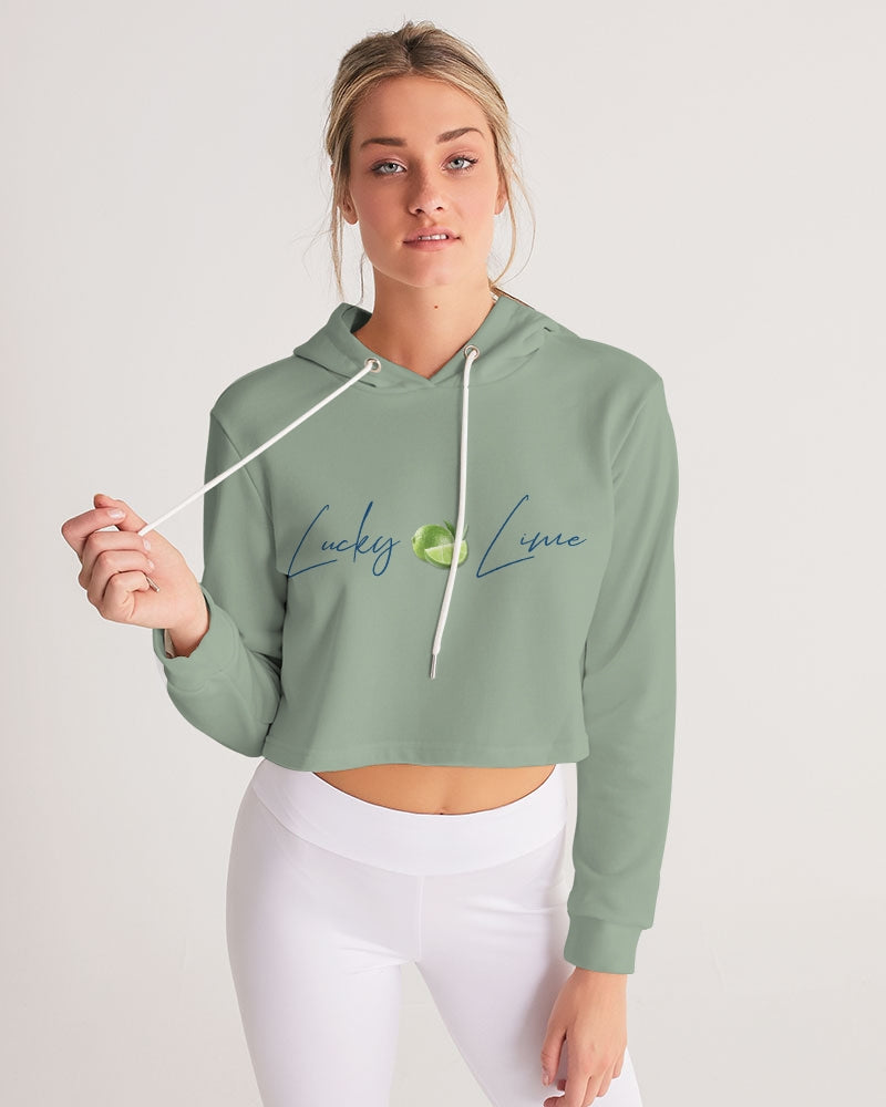 Signature Lucky Lime Sage Women's Cropped Hoodie