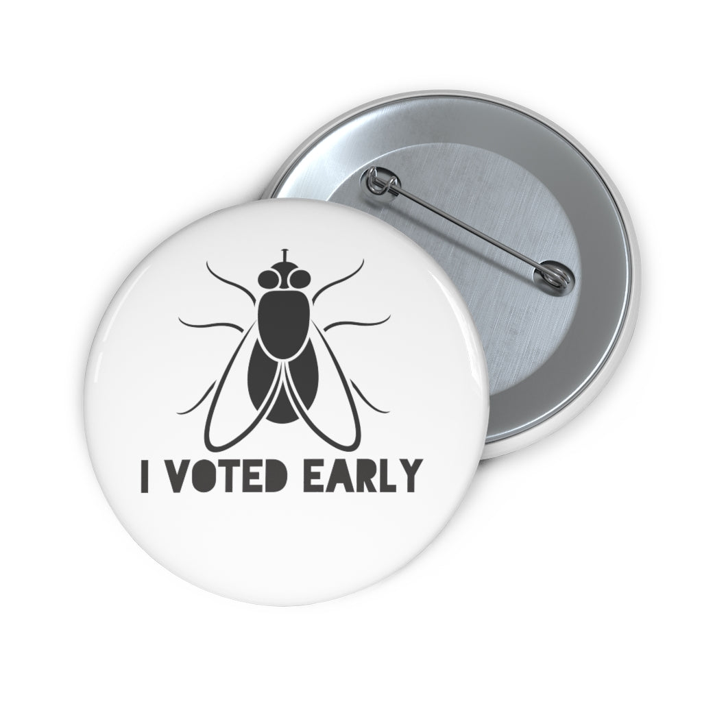 I Voted Early White Custom Pin Buttons