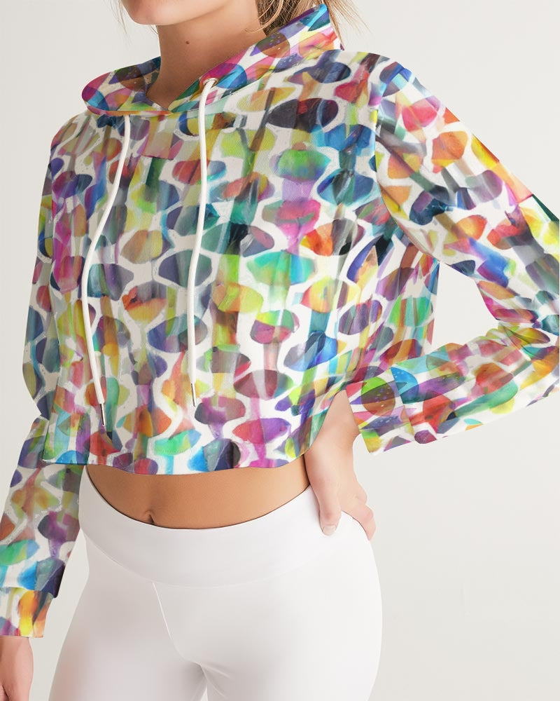 Vieste Women's All-Over Print Cropped Hoodie