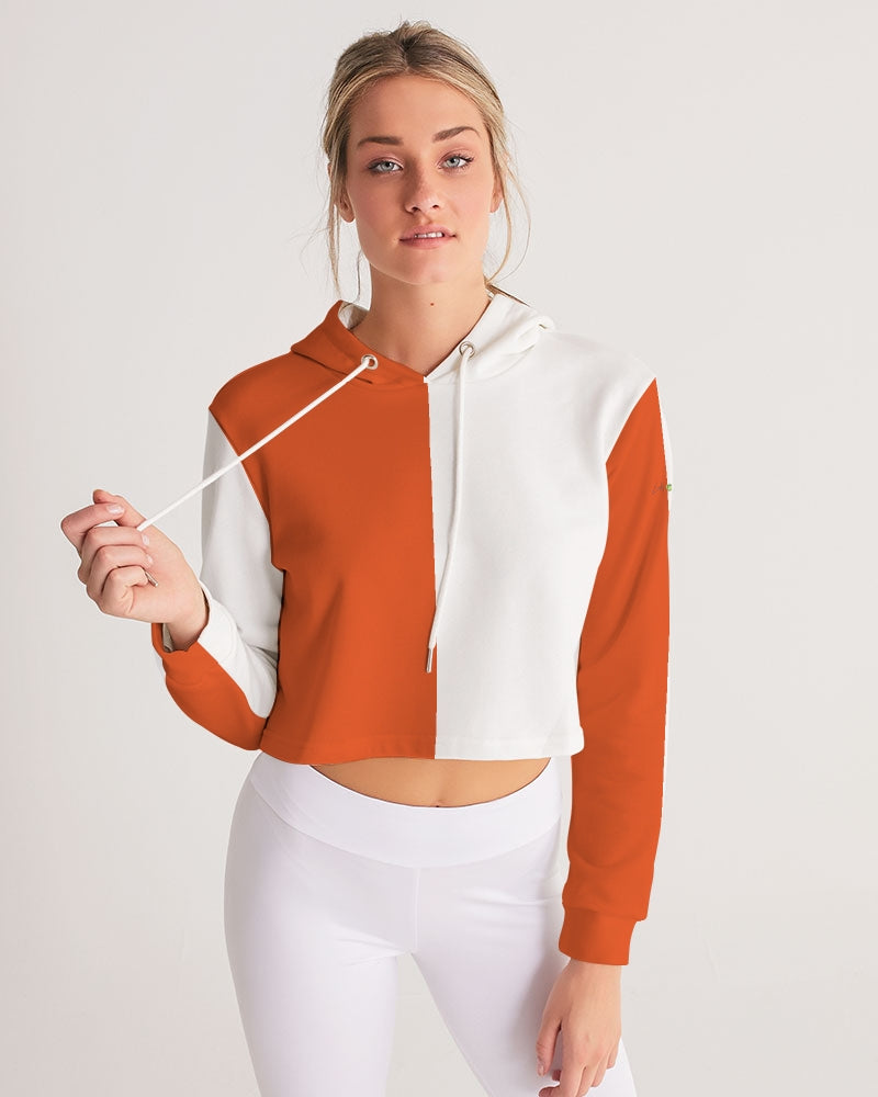Blocks Saucy Red Women's Cropped Hoodie