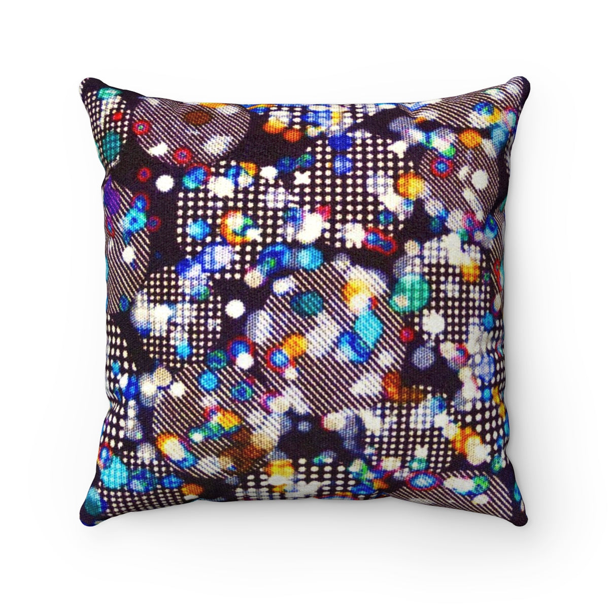 Party Lights Faux Suede Square Pillow from Vluxe by Lucky Nahum