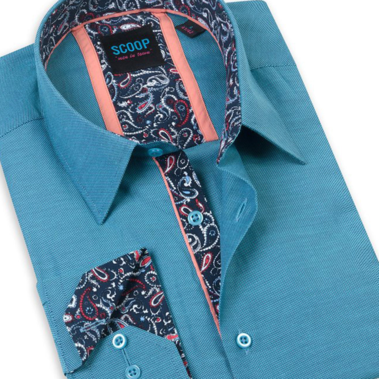 Solid With Contrast Fabric Gordo Teal