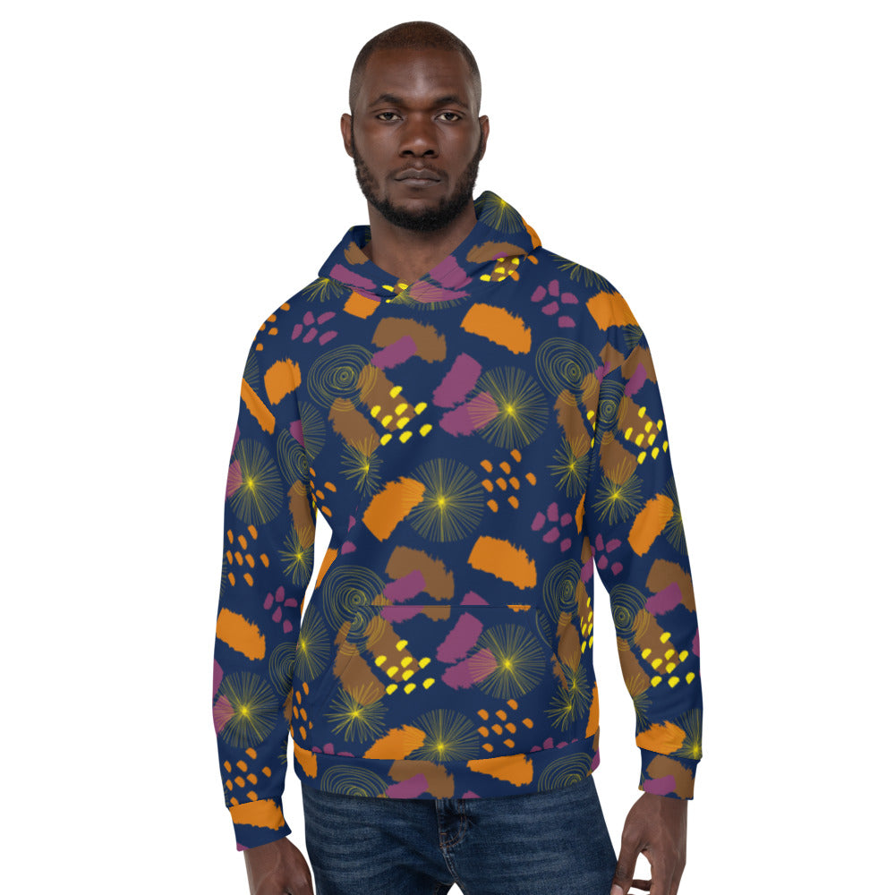 Lucky Camo Navy Multi Unisex Hoodie from Vluxe by Lucky Nahum