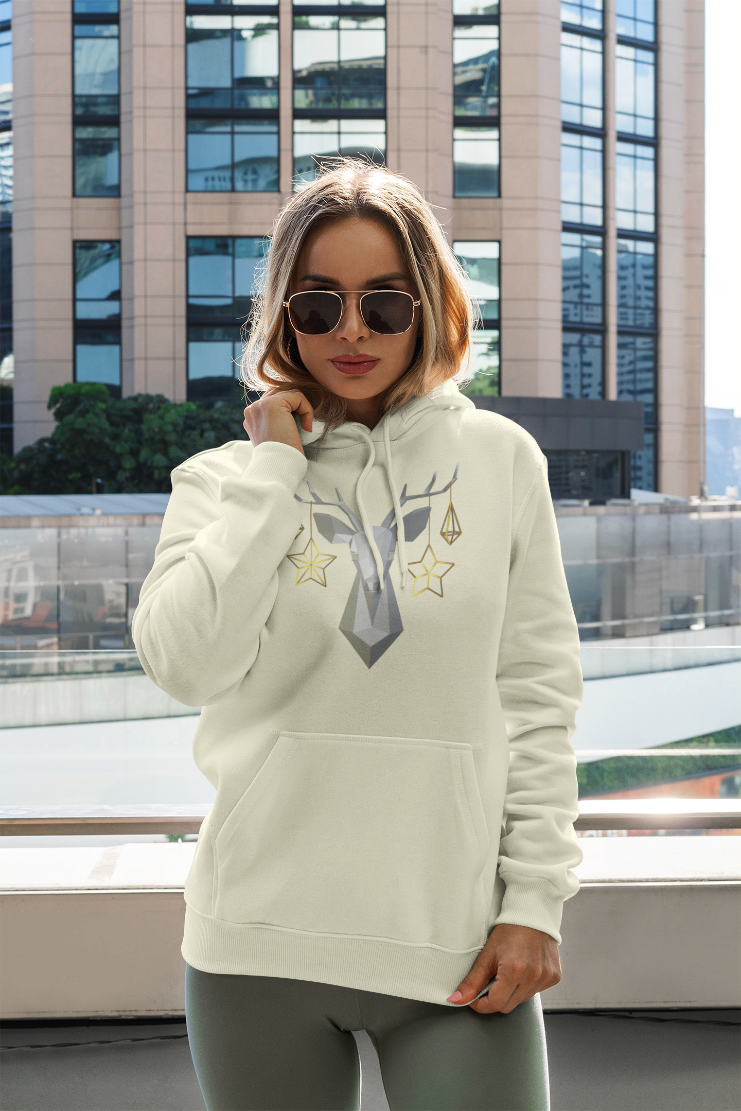 Reindeer Winter White Unisex Hoodie from Vluxe by Lucky Nahum