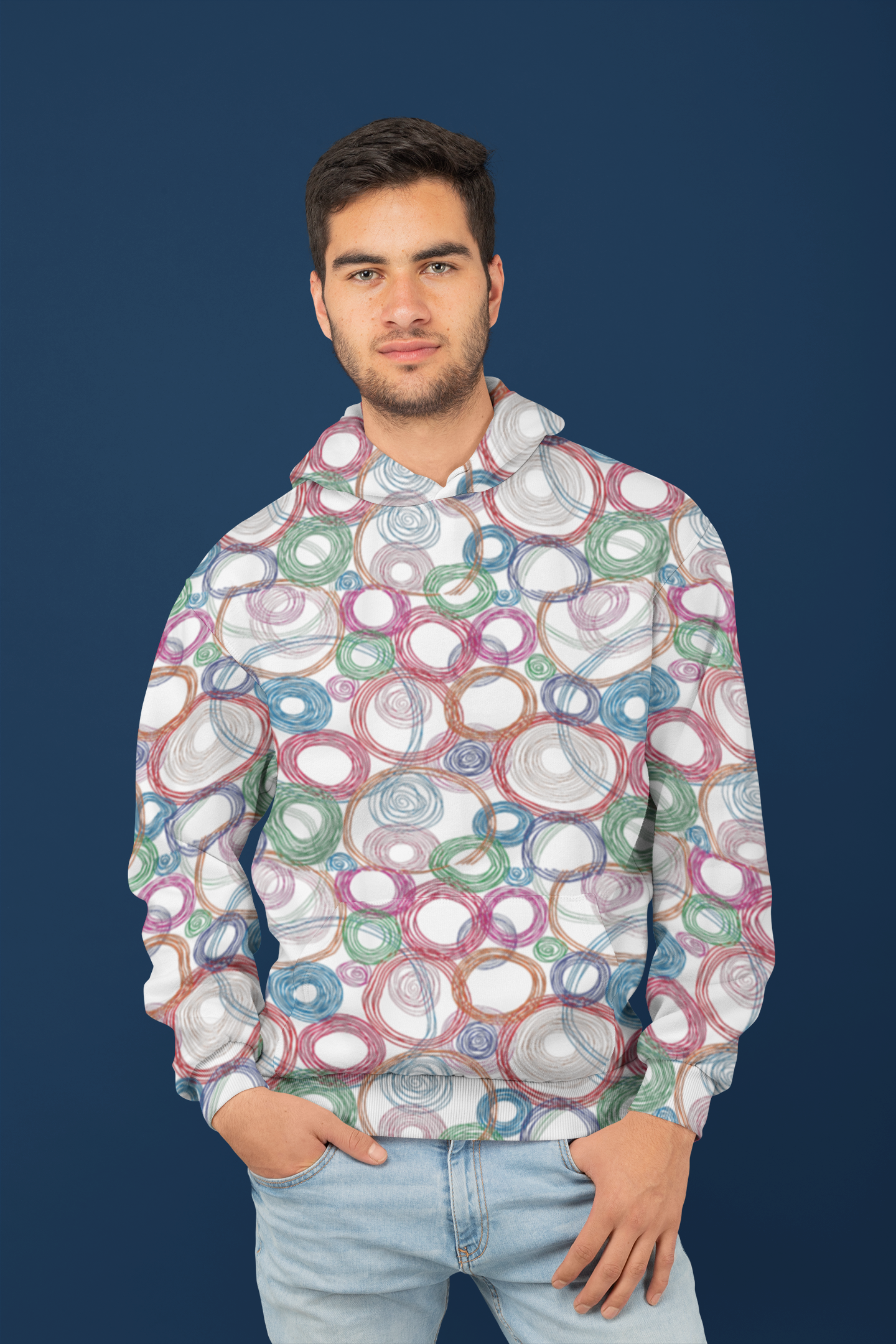 Spinning Planets White Unisex Hoodie from Vluxe by Lucky Nahum