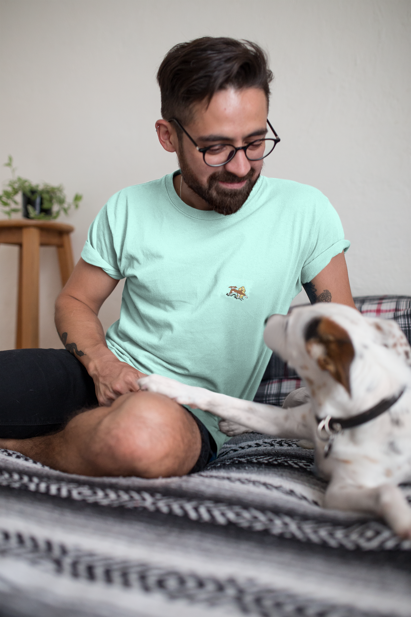 Dog Shirt Short-Sleeve Unisex Embroidered T-Shirt